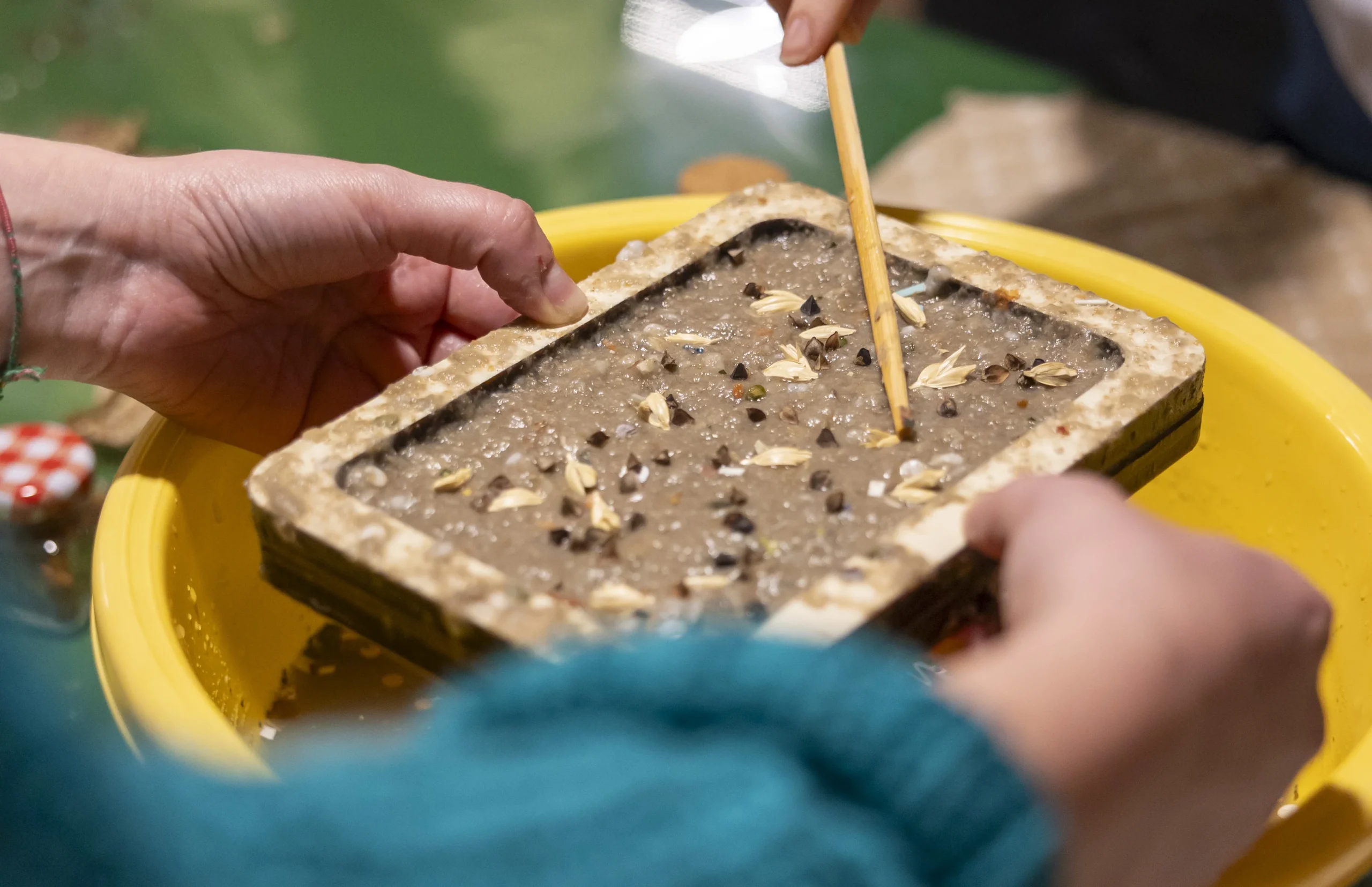 Creazione della carta sostenibile artigianale da scarti agricoli